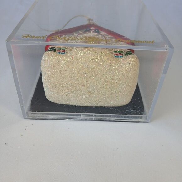 Unique Treasures Cottage House Polka Dot Home Christmas Blown Glass Ornament 4" - Picture 5 of 7